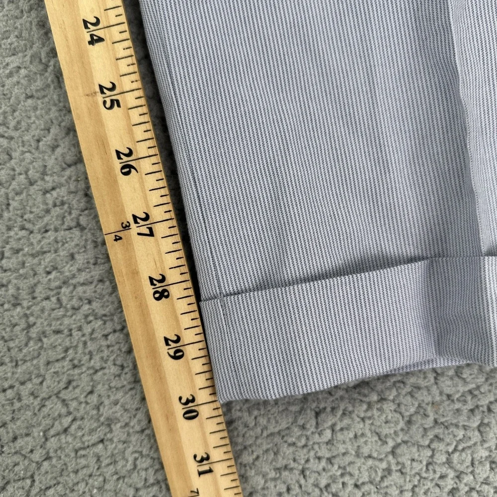 NWT Chaps Dress‎ Pants Men 38x30 Blue White 100% Cotton Pinstripe Double Pleated